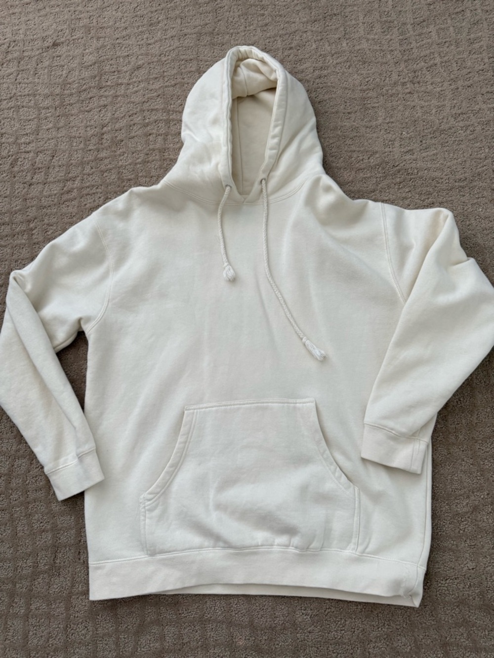 Olivelynn Cream Cotton Hoodie with I HOPE YOU HAVE A GOOD DAY Logo - Picture 3 of 8